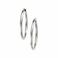 14K White 22 mm Hoop Earrings